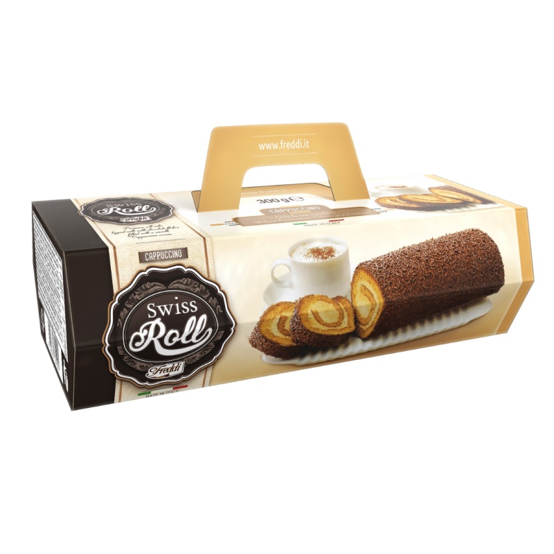 Cappuccino Italian Premium Swiss Roll Cake Freddi 300g